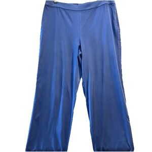 St John Wool Trousers Size 12 Straight Leg Navy Blue Side Zipper Career Pants